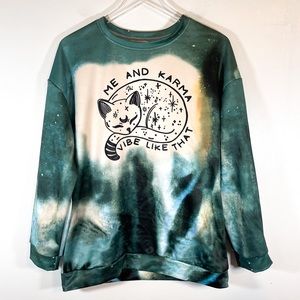 NEW Taylor Swift Me & Karma Vibe Like That Emerald Green Tie Fye Sweatshirt XL